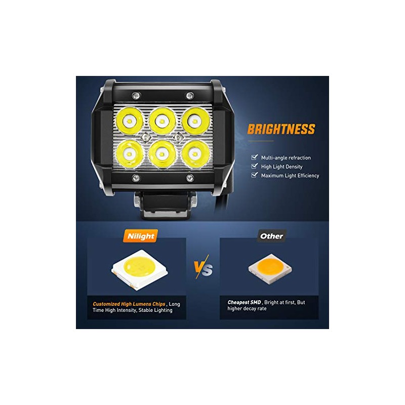 Nilight - Luces LED Spot Driving, Jeep SUV, 2 piezas