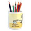 Ambesonne Animal Pencil Pen Holder, Funny Bathing Mouse Trunk in