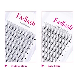 Fadlash Premade Eyelash Extension, 10D, 0.07 mm, C curl, 13–16 mm, Mixed Length Volume Russian Eyelashes, Pre-Fanned Eyelashes