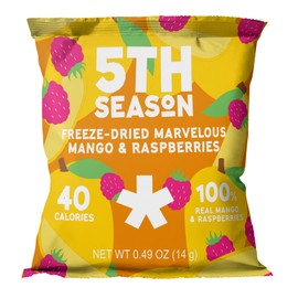 5th Season Freeze Dried Fruit Snacks -100% Mango & Raspberries, 40 Calories Per Bag (6 Pack, 80g each)