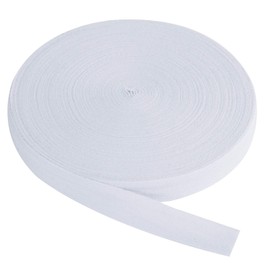 Berolle 50 Yards Natural Cotton Twill Tape Herringbone Tape Cotton Twill Webbing for Gift Wrapping Craft Home Decoration Sewing (White, 1")