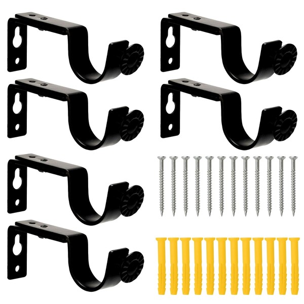 6 Pack Curtain Rod Bracket, Scettar Adjustable Wall Bracket, Metal