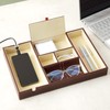 Juvale Leather Valet Catchall Tray for Men with 6 Compartments