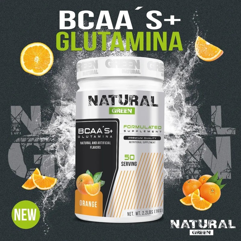 Aminoácidos Bcaas Glutamina Green 1kg Sabores