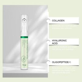 Vegan Collagen Eye Serum - Triple Hyaluronic Acid & Peptide Collagen Serum Improve Skin Elasticity, Reduce Fine Lines & Dark Circles-Skin Care Eye Cream - 0.5fl. oz/15ML