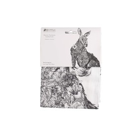 Maxwell & Williams Marini Ferlazzo Tea Towel with Kangaroo Animal Design, 100% Indian Cotton, White, 50 x 70 cm