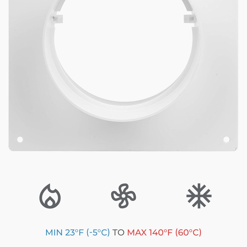 HVAC OV 4" inch Plastic Straight or Flexible Pipe Flange