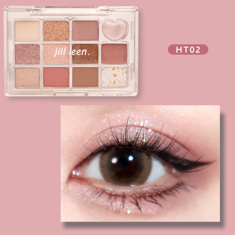 jill leen Shining 12-Color Mini Eyeshadow Palette HT02 Eyeshadow, Fine