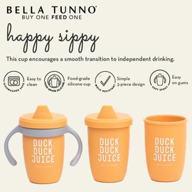 Bella Tunno Happy Sippy Cup - Transition Sippy Cups for Baby 6 Months and Older with Removable Handles and Non-Toxic, BPA Free Silicone, Hello Sunshine, 8 oz