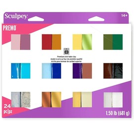 Sculpey 폴리머 오븐 베이크 클레이의 스컬피 프레모 24 컬러 러 무독성 1.5파운드 주얼리 제작 홀리데이 DIY 혼합 미디어 등 . 클레이러와 아티스트 한 프리미엄 클레이. Sculpey Premo Polymer Oven Bake Clay 24 Color Set Non-Toxic 1.5 Pound for Jewelry Making Holiday DIY Mixed Media, Premium Clay for Clay Artists and Craft