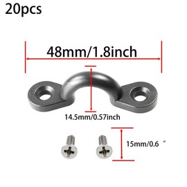Runseaway 20PCS Kayak Pad Eye Deck Loops Tie Down with Screws, Nylon Bungee Deck Loops Tie Down Pad Eye for Kayak Rigging Boat