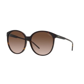 Vogue Eyewear Woman Sunglasses Dark Havana Frame, Gradient Brown Lenses, 56MM