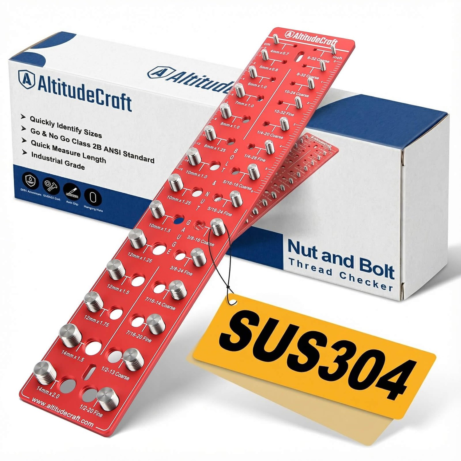 AltitudeCraft Thread Checker – Rustproof Nut and Bolt Identifier Gauge ...