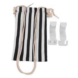 Footrest Black and White Streaks Soft Breathable Adjustable Foot Hammock Swing Footrest