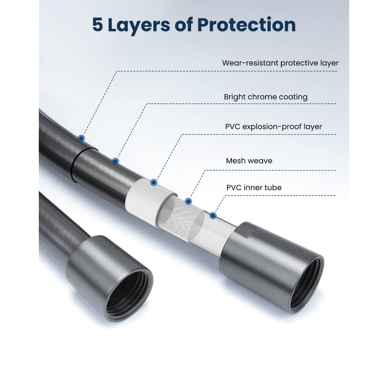 YEAUPE Shower Hose 1.6 m with Twist Protection 160 cm