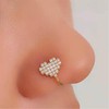 Iaceble Boho Rhinestone Heart Nose Ring Crystal Heart Clip On
