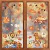 ZAWE 9 Sheets Fall Window Clings Gnome Cross Maple Leaves