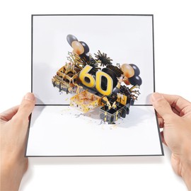Diese-Klappkarten Birthday Card - 50 x 20 cm Large - 3D Birthday Card - Greeting Card with Pop Up Effect - Pop Up Birthday Card - Pop Up Card for 60th Birthday