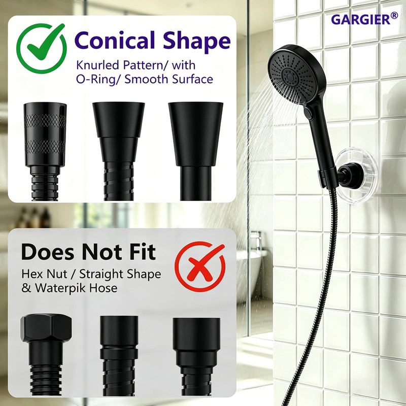 Adjustable Shower Holder for Wall Adhesive Handheld Showerhead Bracket No