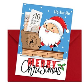 3 Pack Christmas Cards | Money Voucher Gift Ticket Wallet | Father Christmas Santa