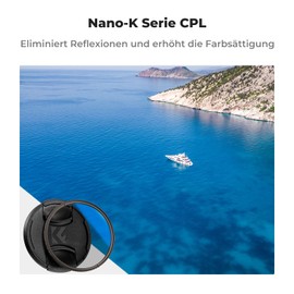 K&F Concept Polarising Filter 52 mm CPL Filter with Lens Cap, Lens Cap Retaining Strap, Microfibre Cleaning Cloths Slim CPL Circular Polarising Filter K Series Pro