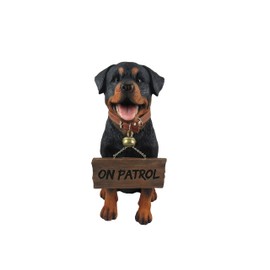 Guardian of Love - Buddy Rottweiler Welcome Statue with Reversible Sign, Decorative Dog Figurine for Indoor or Outdoor Use, Ideal for Garden, Patio, Entryway, Porch, and Dog Lover Home Decor