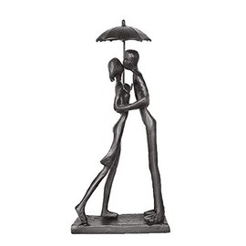 Luwint Escultura Estatua de Parejas de Hierro, Estatua de Figura de Amor Apasionado, Adorno de Metal Regalos para Aniversario de Bodas, Decoración Romantica de Hogar & Oficina Escultura Hierro Pareja