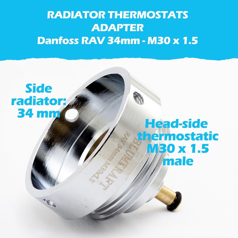 BLUMKRAFT Radiator Adapter Compatible with Danfoss RAV 34mm to M30