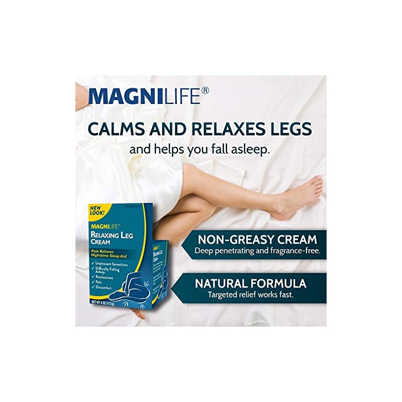 MagniLife Relaxing Leg Cream, 4 Oz, Fast-Absorbing Topical Moisturizing Cream