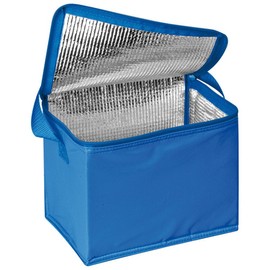 Thermal Insulated Portable Cool Canvas Stripe Lunch Picnic Totes Carry Case Bag (Large, Blue)