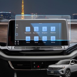 Sinminou Screen Protector Compatible with 2024 Volkswagen Atlas Accessories, 12 Inch GPS Navigation Tempered Glass Protective Film Anti-Scratch Infotainment Foils