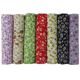 aufodara 7 Piece 50 cm x 50 cm Cotton Fabric Sold by the Metre Fabric 100% Cotton Fabric Bundle Patchwork Quilting Sewing DIY Crafts