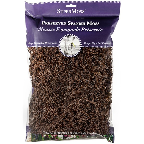 SuperMoss (26972) Spanish Moss Preserved, Coffee, 8oz (200 cubic inch)