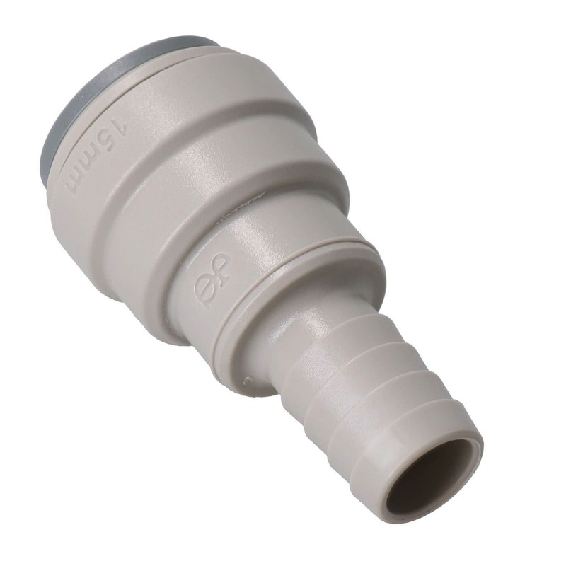 15mm Push Fit Pipe to 1/2" Hose Tail Barb Adapter