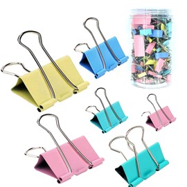 150 Pcs Colored Binder Clips Assorted Sizes with a Box, Jumbo, Large, Medium, Small, Mini, Micro,6 Sizes for Office, School and Home
