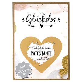 Joli Coon Joli Coon Rubbelkarte Patentante fragen mit Kuvert - Willst du meine Patentante sein