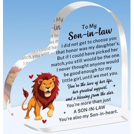 TTOVEN Son In Law Gifts Son In Law Plaque from Mother in law,Son in law Birthday Gifts Father's Day Gifts for Son In Law