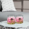 Girimax Large 3 Wick Pink Hummingbird Flameless Candles with Remote,