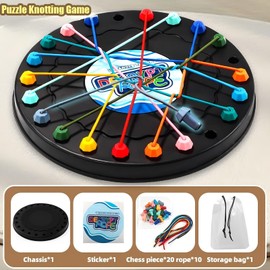 Brainy Knots Rope Untangling Puzzle Game,Strategy Board Game Rope Untangling Challenge,Perfect for Parent-Child Interaction,Family Travel Party Toys,Best Gifts for Kids or Adults.