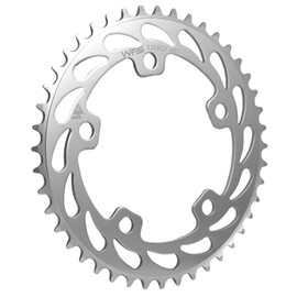 WFS Helix Chainring 44T 1/8" 110mm BCD 5 Arm Hole Old School BMX Single Speed Fixie, Silver, WFS3057-BO