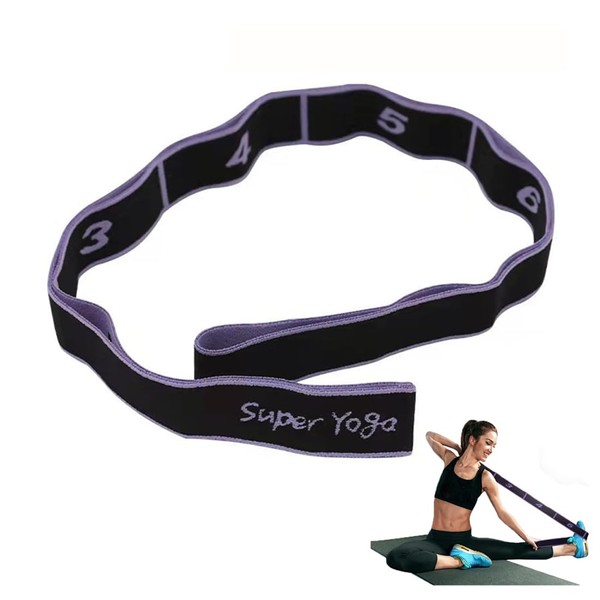 Yoga Stretch Strap, Stretching Band Strap with 8 Intensity Levels,