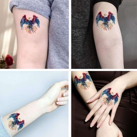 Dopetattoo America Flag Tattoo 6 Sheets Temporary Tattoos America Eagle Watercolor Temporary tattoo Neck Arm Chest for Women Men Adults