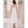 WOMLAYOUT Women's Wedding Guest Dress Ruched Waist Sleeveless Smocked Maxi
