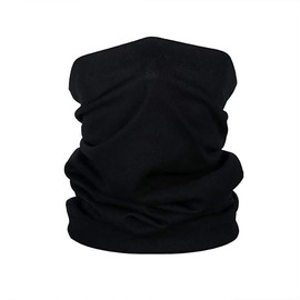 Black Scarf Tube Snood Plain Soft Warm Winter Neck Elastic Tubular Gaiter Face Mask Seamless Multifunctional Unisex Stretchy Bandana Cover Headband for Sports Hiking Cycling Motorcycles