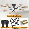 Modern Sputnik Chandelier 8-Light Industrial Ceiling Lights Fixture 32" Black