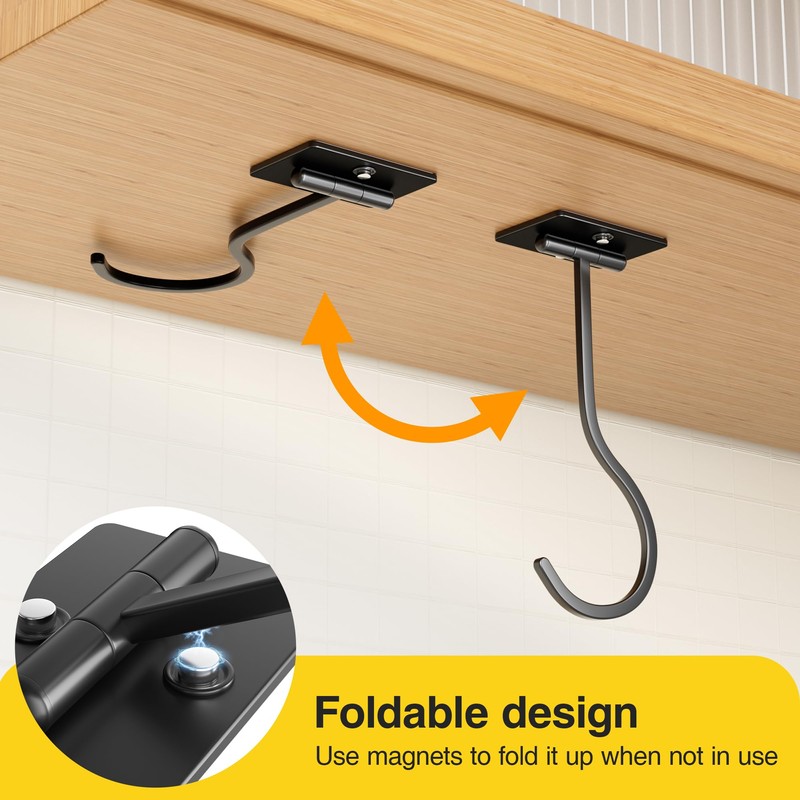 Adhesive Banana Hanger Under Cabinet: 2 Pack Sticky Banana Hooks