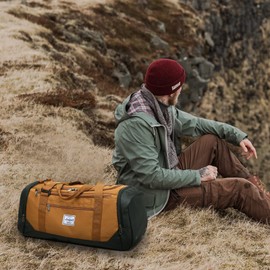 Travel Duffle Bag for Men 40L Sports Gym Bag with Wet Pocket & Shoes Compartment Weekender Overnight Backpack for Traveling Duffel Bag Backpack for Women, Khaki