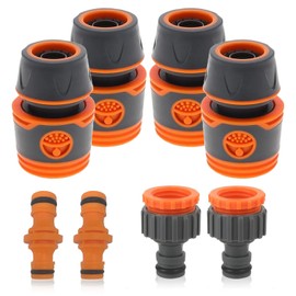 AHEJIOO Gartenschlauch Verbinder Set - 8-teiliges Schlauchkupplung Kit mit 3/4 Zoll Schnellanschlüssen, Doppelsteckern und Adaptern für Gartenbewässerung, Rasenpflege, Landwirtschaft