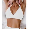Tainehs Women's Push Up V Neck Bikini Tops Criss Cross