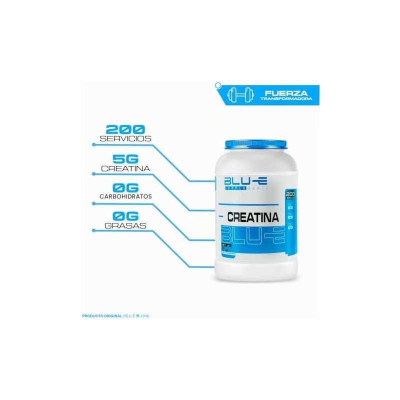 Blu-e Creatina Monohidratada 1k 200 Servicios Sabor Natural
